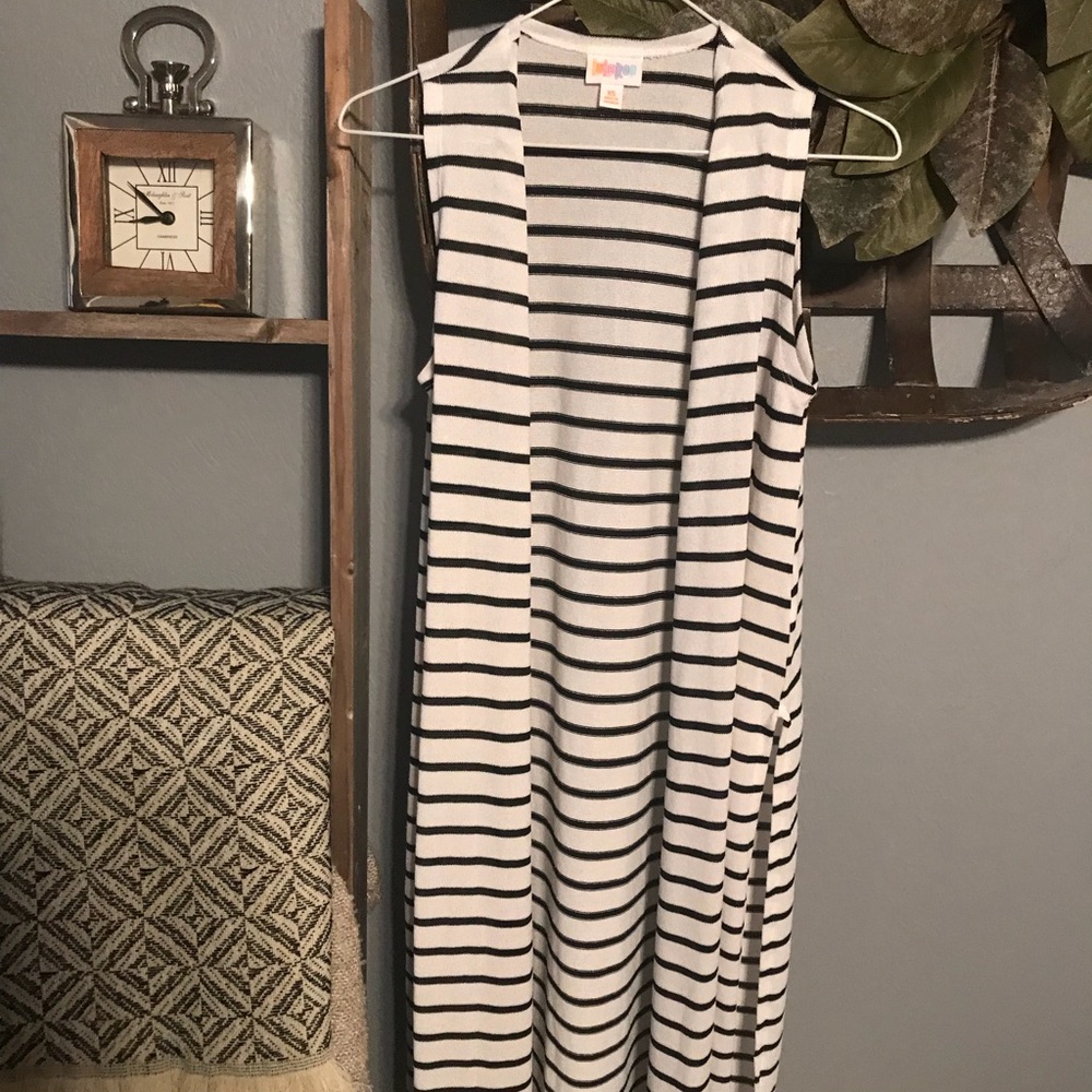 Black and white striped Joy Vest
